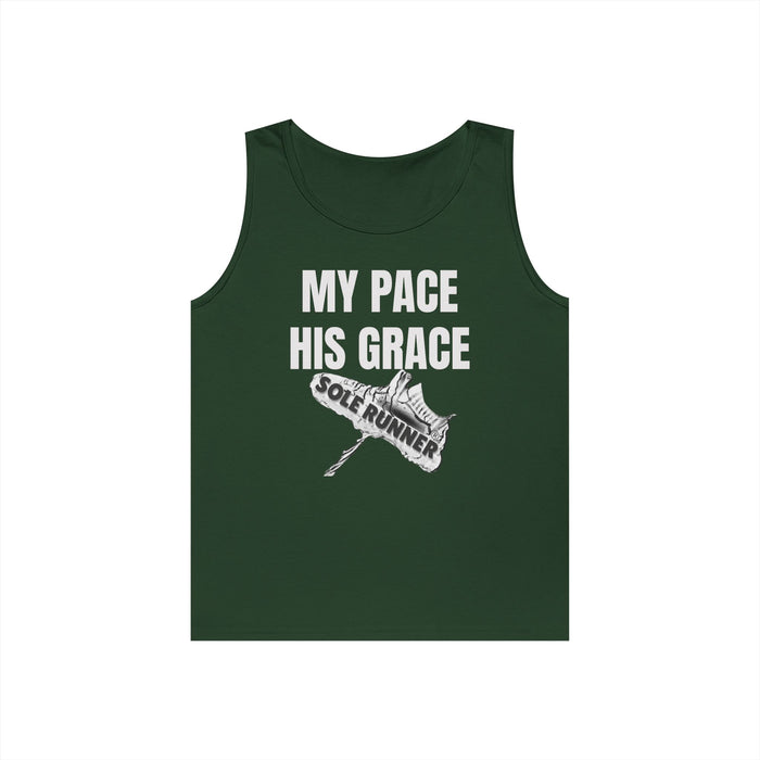 MY PACE. HIS GRACE; Unisex Heavy Cotton Tank Top