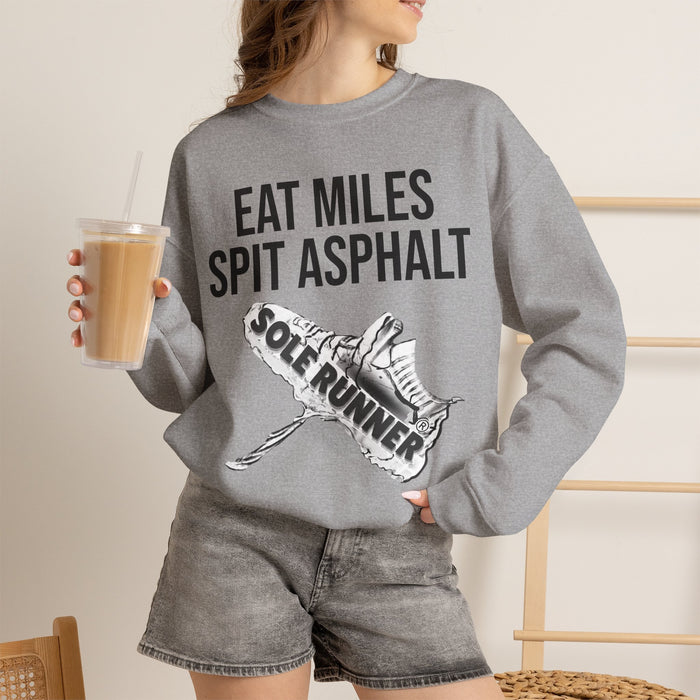 Eat Miles. Spit Ass-Phalt: Unisex Heavy Blend™ Crewneck Sweatshirt