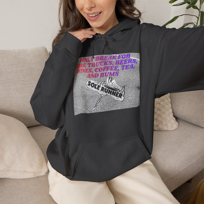 I Only Break For Cars, Trucks, Beers, Wines, Coffee, Tea, and Rums: Unisex Heavy Blend™ Hooded Sweatshirt