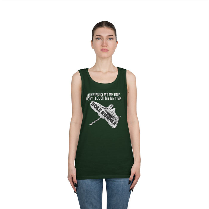 Running Is My Me Time. Don't Touch My Me Time: Unisex Heavy Cotton Tank Top