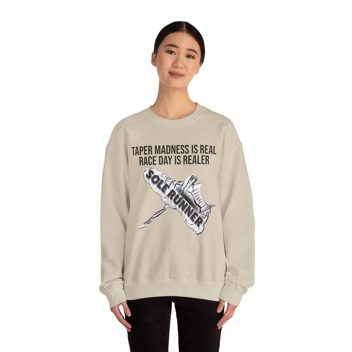 Taper Madness Is Real, Race Day Is Realer: Unisex Heavy Blend™ Crewneck Sweatshirt