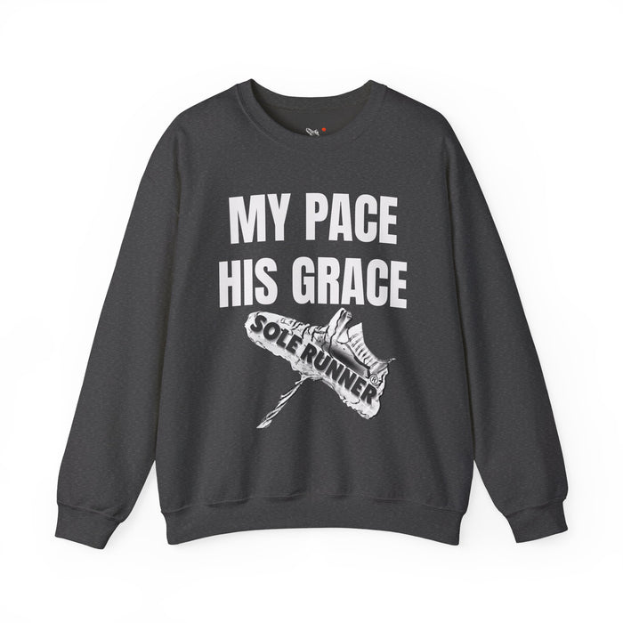 MY PACE. HIS GRACE: Unisex Heavy Blend™ Crewneck Sweatshirt