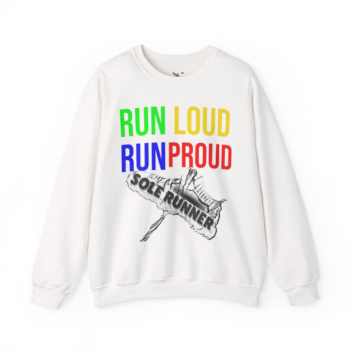 Run Loud Run Proud: Unisex Heavy Blend™ Crewneck Sweatshirt
