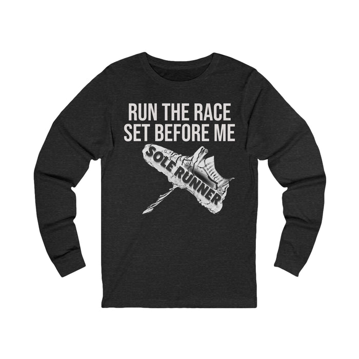 Run The Race Set Before Me: Unisex Jersey Long Sleeve Tee