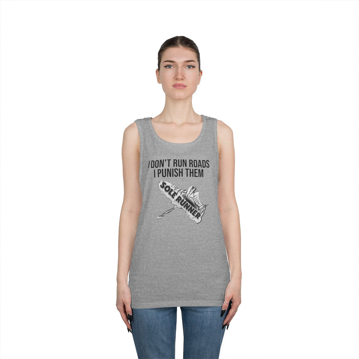 I Don't Run Roads. I Punish Them: Unisex Heavy Cotton Tank Top