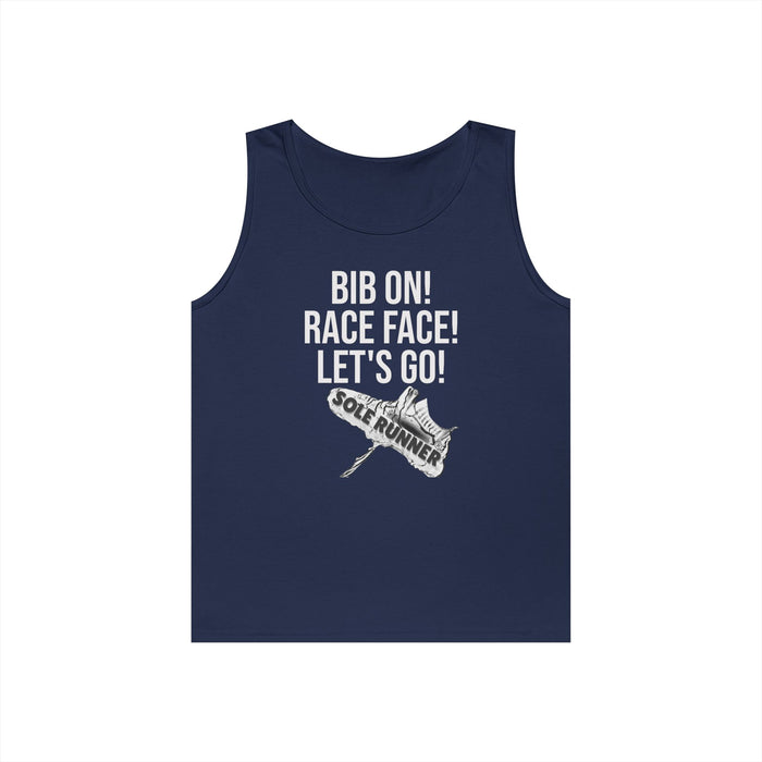 Bib On! Race Face! Let's Go!: Unisex Heavy Cotton Tank Top