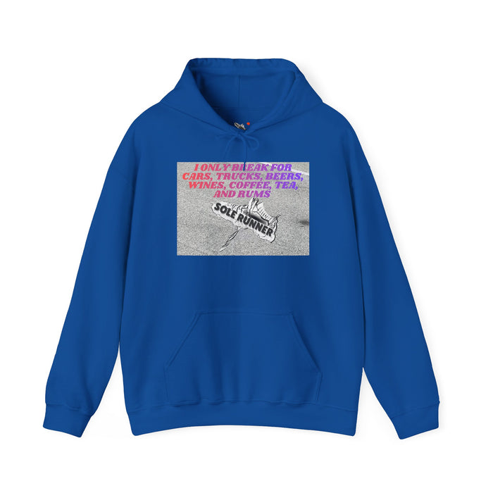 I Only Break For Cars, Trucks, Beers, Wines, Coffee, Tea, and Rums: Unisex Heavy Blend™ Hooded Sweatshirt