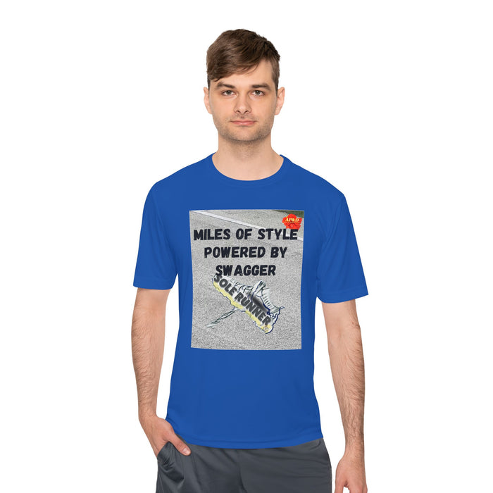 Miles of Style Powered by Swagger-Whimsical Moisture Wicking Unisex T-Shirt For Runners