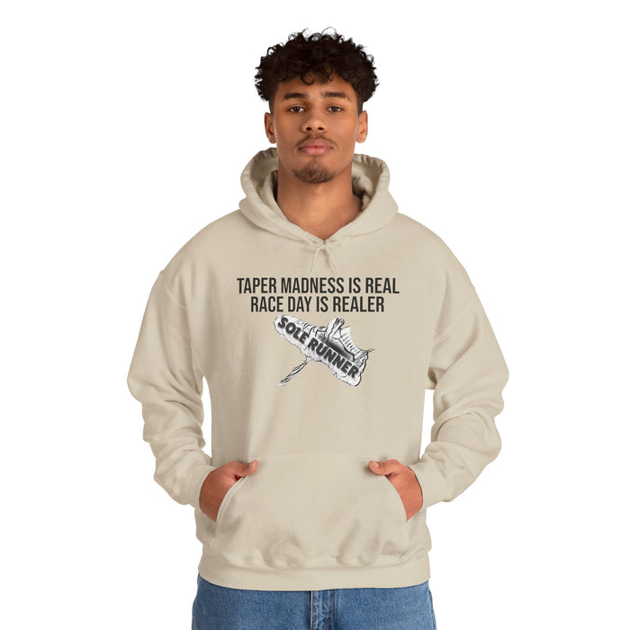 Taper Madness Is Real, Race Day Is Realer: Unisex Heavy Blend™ Hooded Sweatshirt