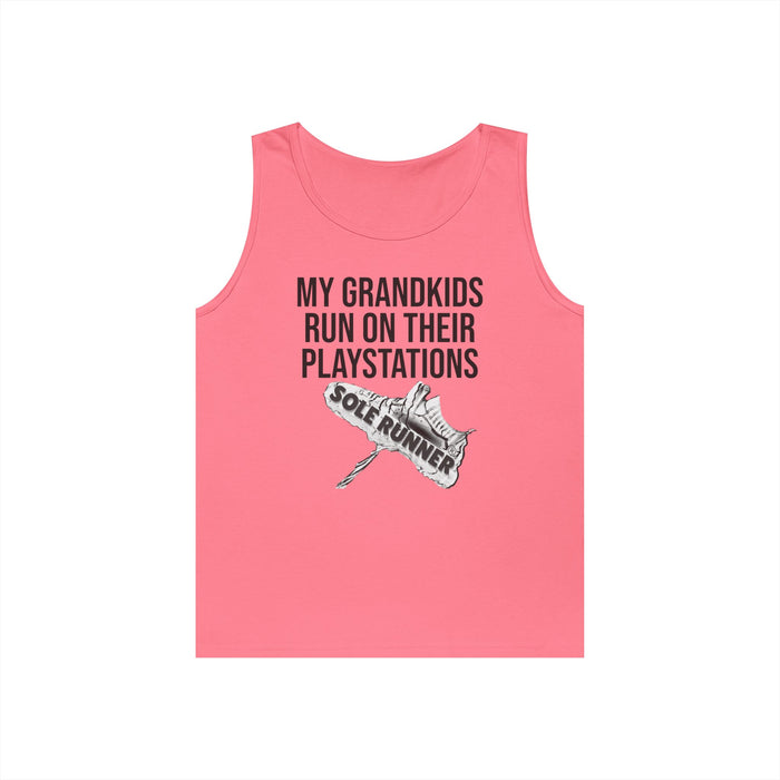 My Grandkids Run On Their PlayStations: Unisex Heavy Cotton Tank Top