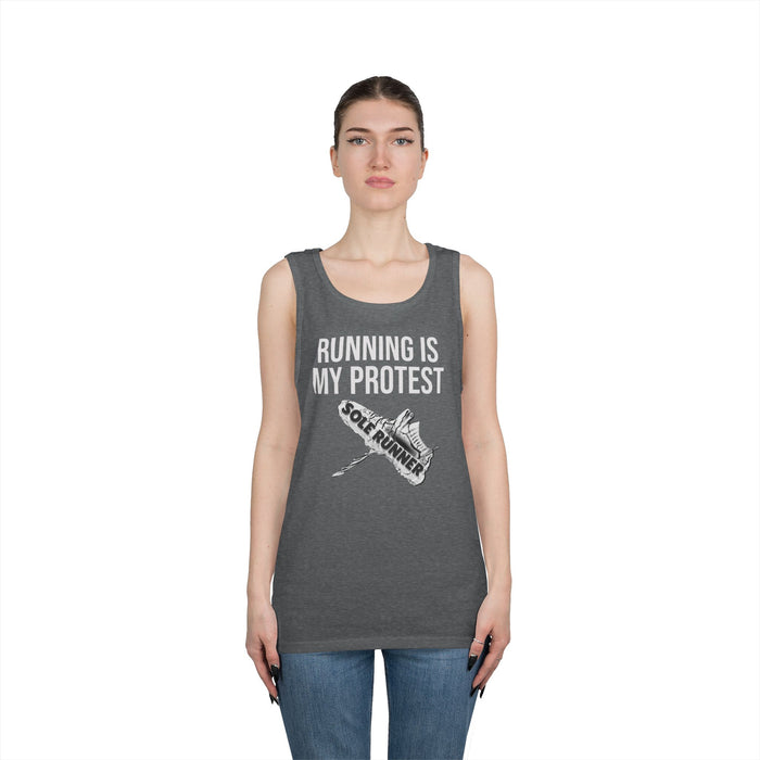 Running Is My Protest: Unisex Heavy Cotton Tank Top