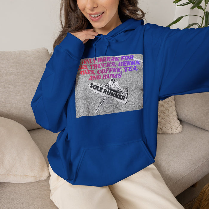 I Only Break For Cars, Trucks, Beers, Wines, Coffee, Tea, and Rums: Unisex Heavy Blend™ Hooded Sweatshirt