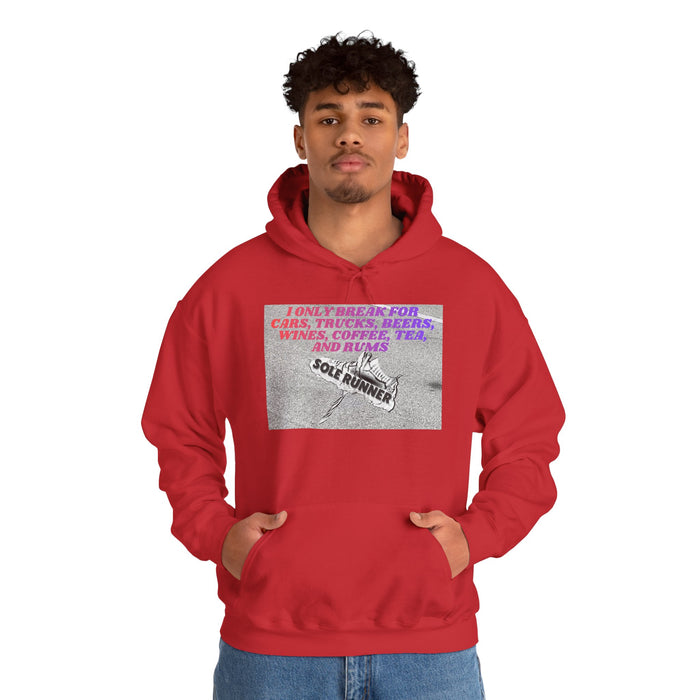 I Only Break For Cars, Trucks, Beers, Wines, Coffee, Tea, and Rums: Unisex Heavy Blend™ Hooded Sweatshirt