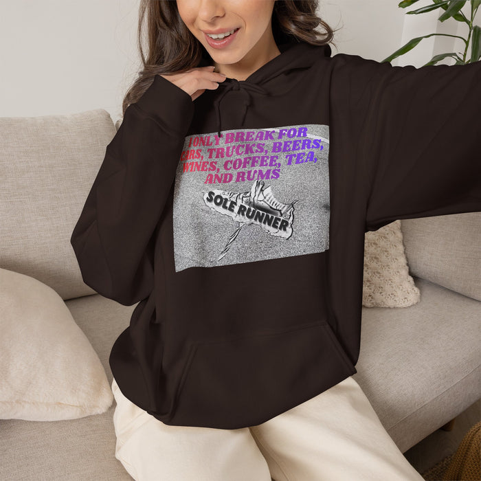 I Only Break For Cars, Trucks, Beers, Wines, Coffee, Tea, and Rums: Unisex Heavy Blend™ Hooded Sweatshirt