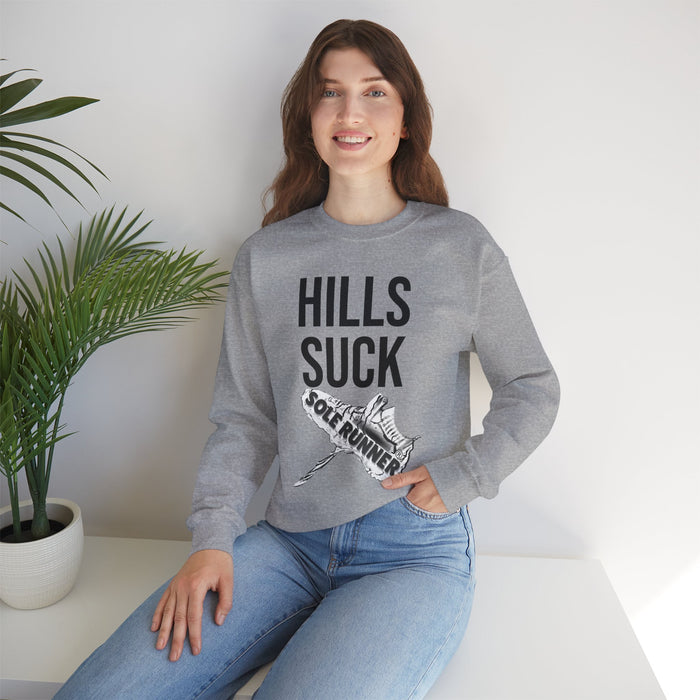 Hills Suck: Unisex Heavy Blend™ Crewneck Sweatshirt