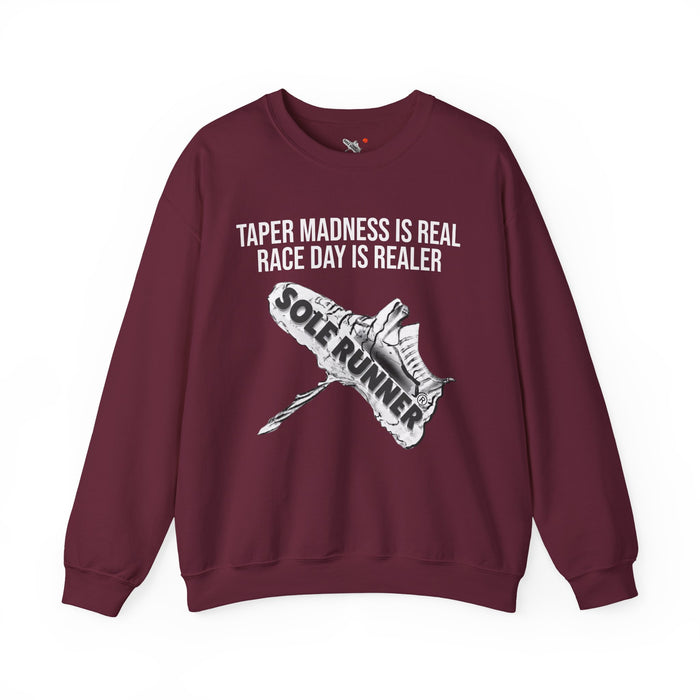 Taper Madness Is Real, Race Day Is Realer: Unisex Heavy Blend™ Crewneck Sweatshirt
