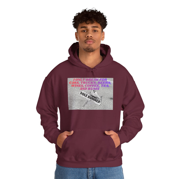 I Only Break For Cars, Trucks, Beers, Wines, Coffee, Tea, and Rums: Unisex Heavy Blend™ Hooded Sweatshirt