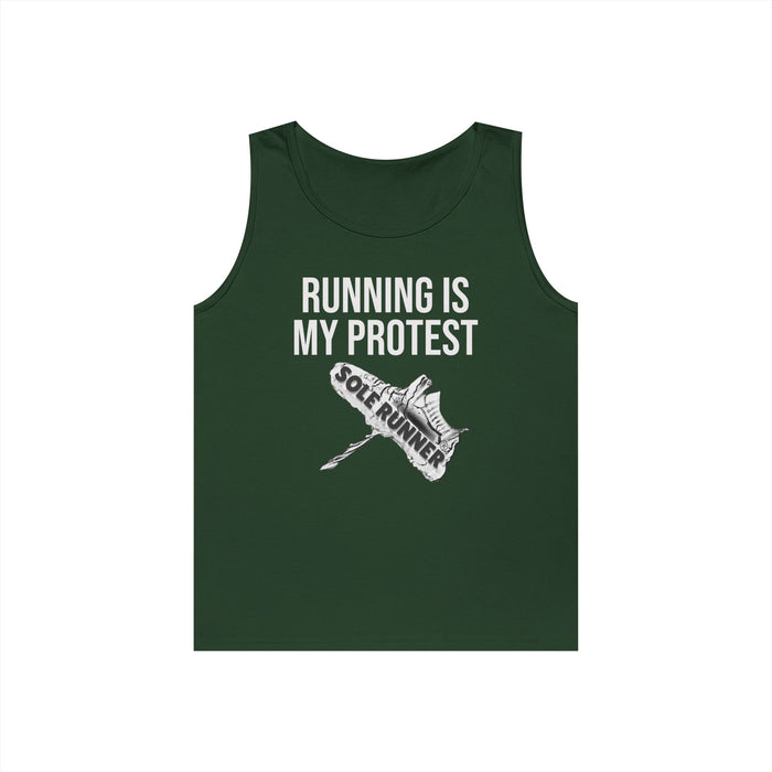 Running Is My Protest: Unisex Heavy Cotton Tank Top
