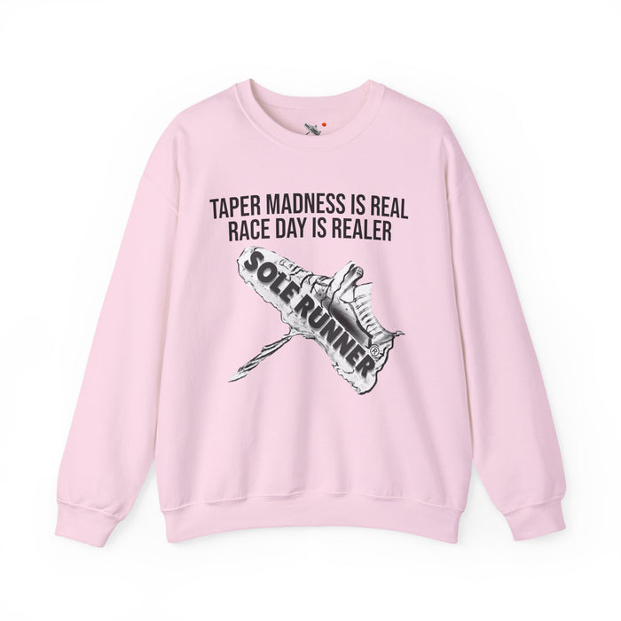 Taper Madness Is Real, Race Day Is Realer: Unisex Heavy Blend™ Crewneck Sweatshirt