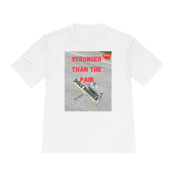 Stronger Than The Pain- Whimsical Moisture Wicking Unisex T-Shirt For Runners