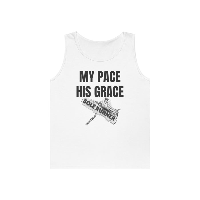 MY PACE. HIS GRACE; Unisex Heavy Cotton Tank Top