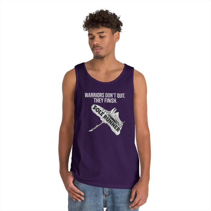Warriors Don't Quit. They Finish.: Unisex Heavy Cotton Tank Top