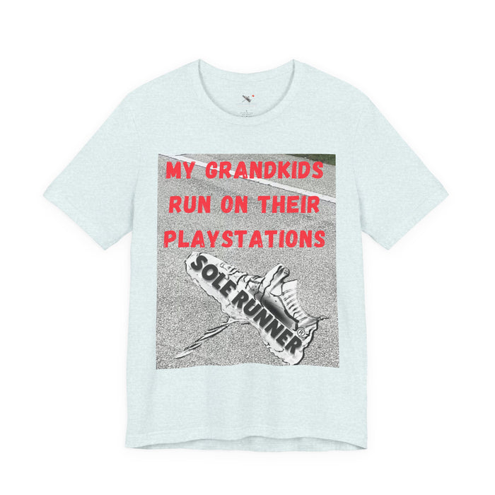 My Grandkids Run On Their Playstations: Unisex Jersey Short Sleeve Tee
