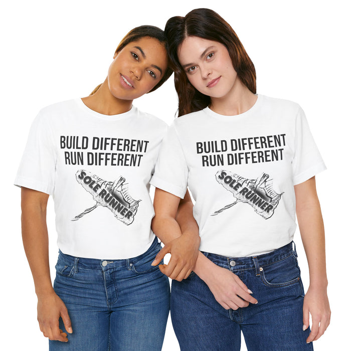Built Different. Runs Different: Unisex Jersey Short Sleeve Tee