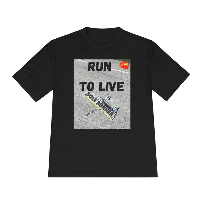 Run To Live-Whimsical Moisture Wicking Unisex T-Shirt For Runners