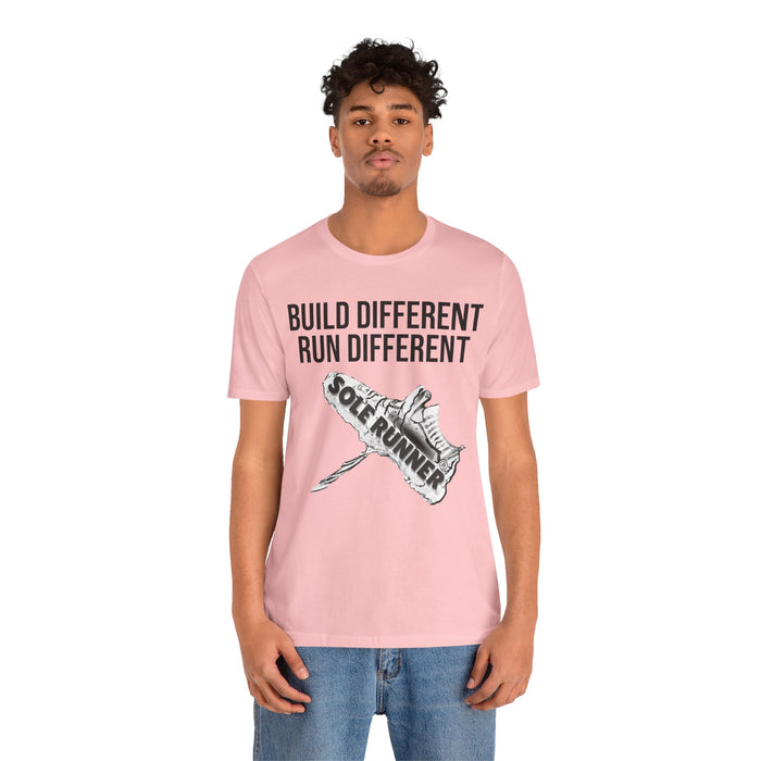 Built Different. Runs Different: Unisex Jersey Short Sleeve Tee