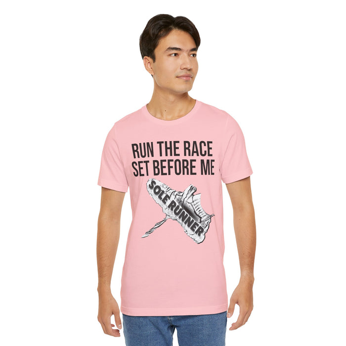Run The Race Set Before Me: Unisex Jersey Short Sleeve Tee