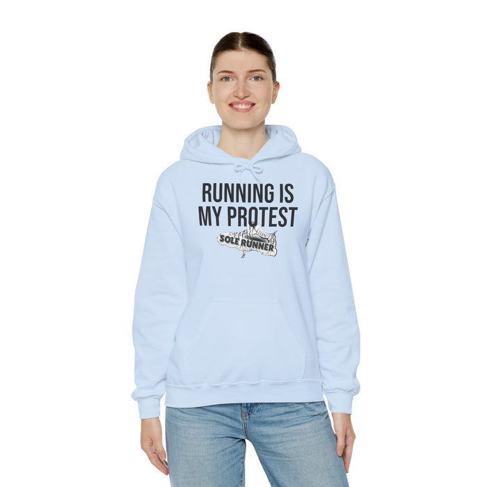 Running Is My Protest: Unisex Heavy Blend™ Hooded Sweatshirt