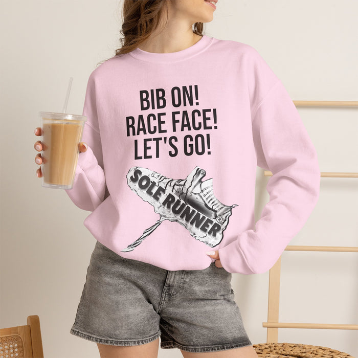 Bib On! Race Face! Let's Go!: Unisex Heavy Blend™ Crewneck Sweatshirt