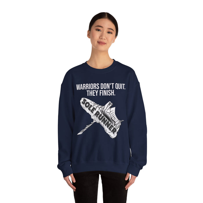 Warriors Don't Quit. They Finish.: Unisex Heavy Blend™ Crewneck Sweatshirt