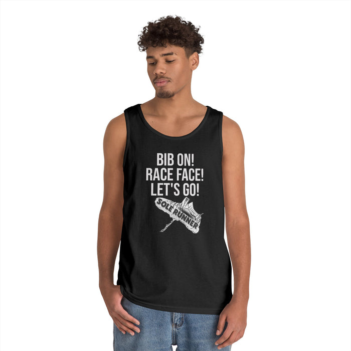 Bib On! Race Face! Let's Go!: Unisex Heavy Cotton Tank Top