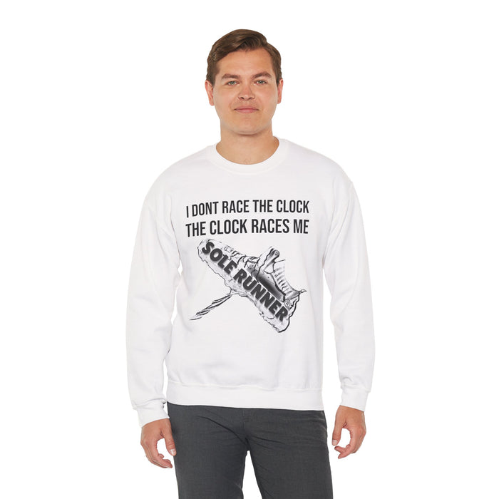 I Don't Race The Clock. The Clock Races Me: Unisex Heavy Blend™ Crewneck Sweatshirt