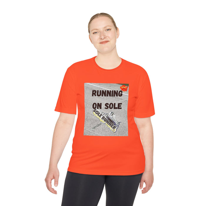 Running On Sole-Whimsical Moisture Wicking Unisex T-Shirt.