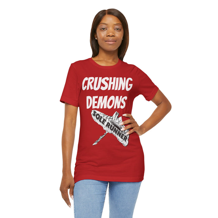 Crushing Demons: Unisex Jersey Short Sleeve Tee