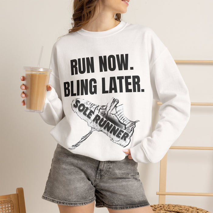 Run Now Bling Later: Unisex Heavy Blend™ Crewneck Sweatshirt