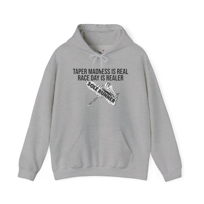 Taper Madness Is Real, Race Day Is Realer: Unisex Heavy Blend™ Hooded Sweatshirt