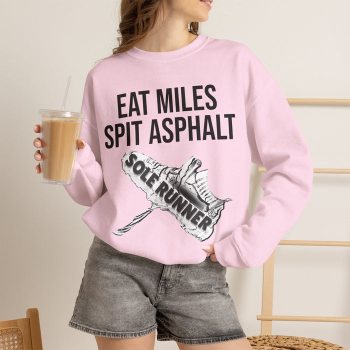 Eat Miles. Spit Ass-Phalt: Unisex Heavy Blend™ Crewneck Sweatshirt