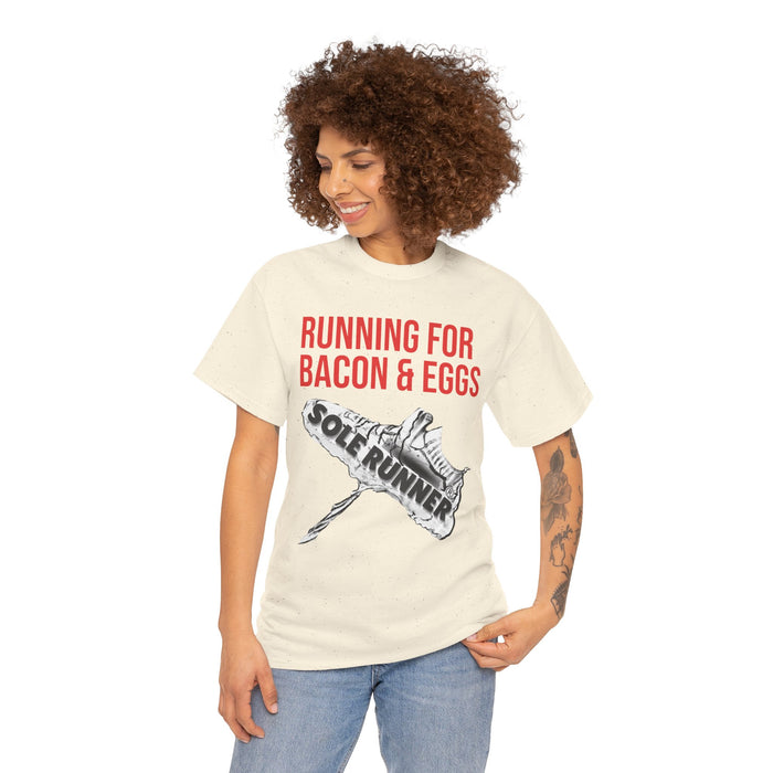 Running For Bacon & Eggs: Unisex Heavy Cotton Tee
