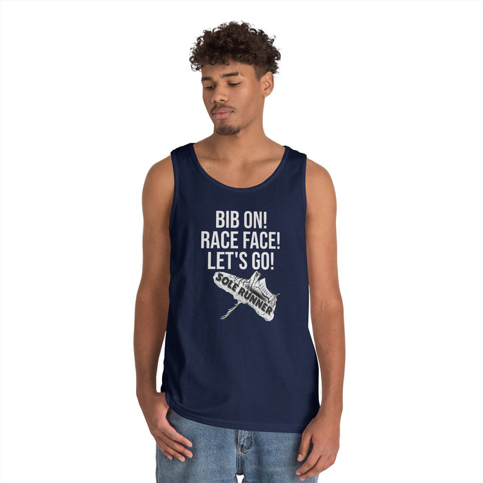 Bib On! Race Face! Let's Go!: Unisex Heavy Cotton Tank Top