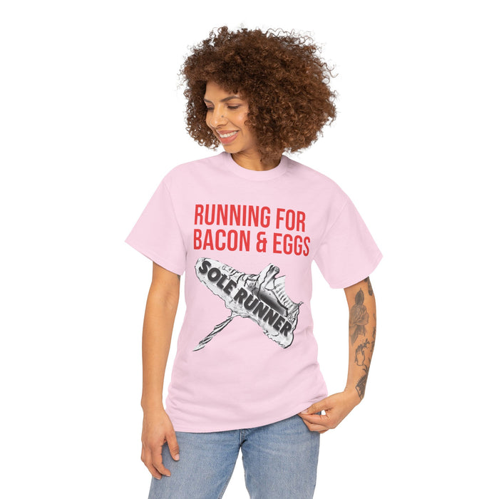 Running For Bacon & Eggs: Unisex Heavy Cotton Tee
