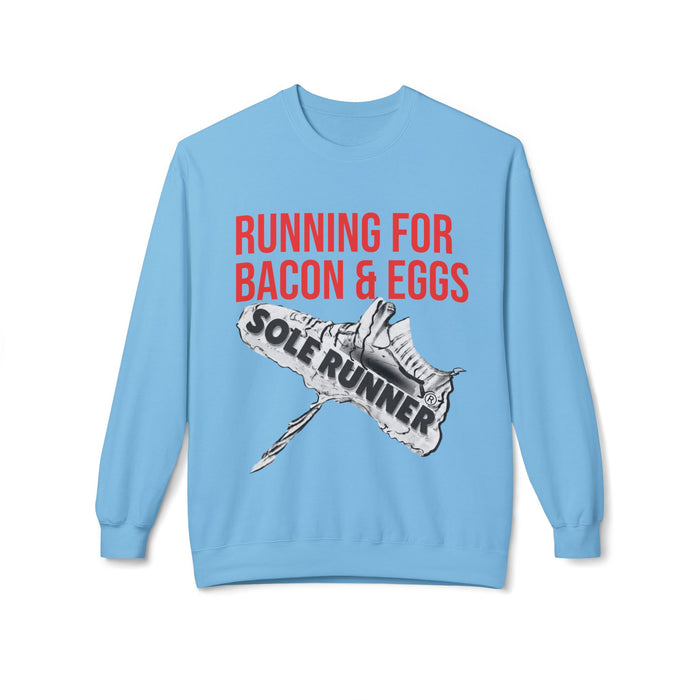 Running For Bacon & Eggs: Unisex Midweight Softstyle Fleece Crewneck Sweatshirt
