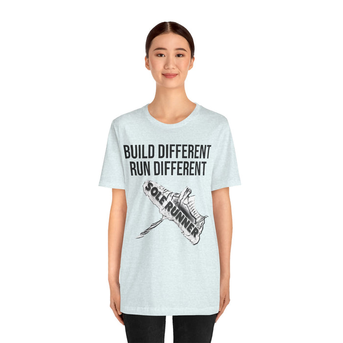 Built Different. Runs Different: Unisex Jersey Short Sleeve Tee