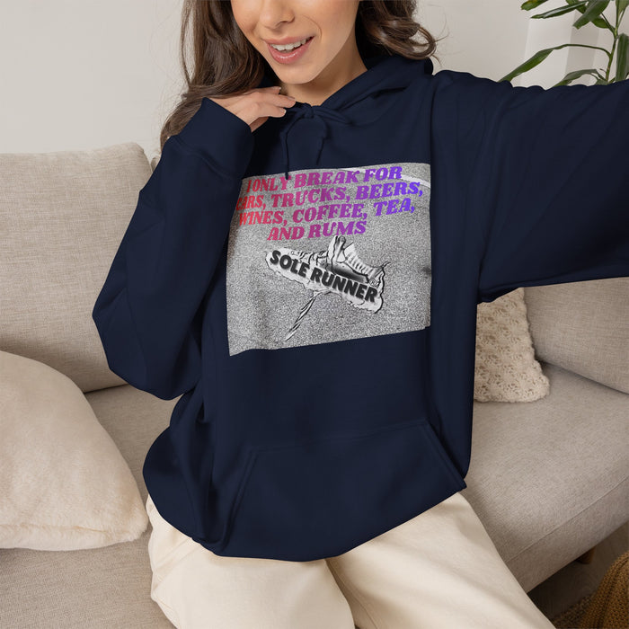 I Only Break For Cars, Trucks, Beers, Wines, Coffee, Tea, and Rums: Unisex Heavy Blend™ Hooded Sweatshirt