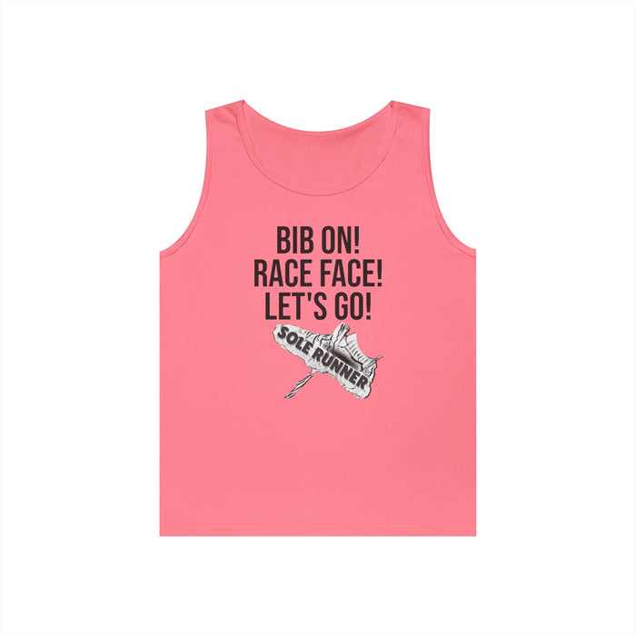 Bib On! Race Face! Let's Go!: Unisex Heavy Cotton Tank Top