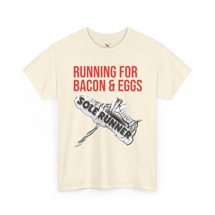 Running For Bacon & Eggs: Unisex Heavy Cotton Tee