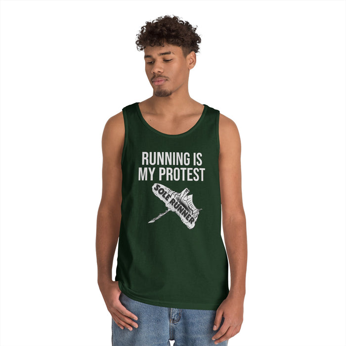Running Is My Protest: Unisex Heavy Cotton Tank Top